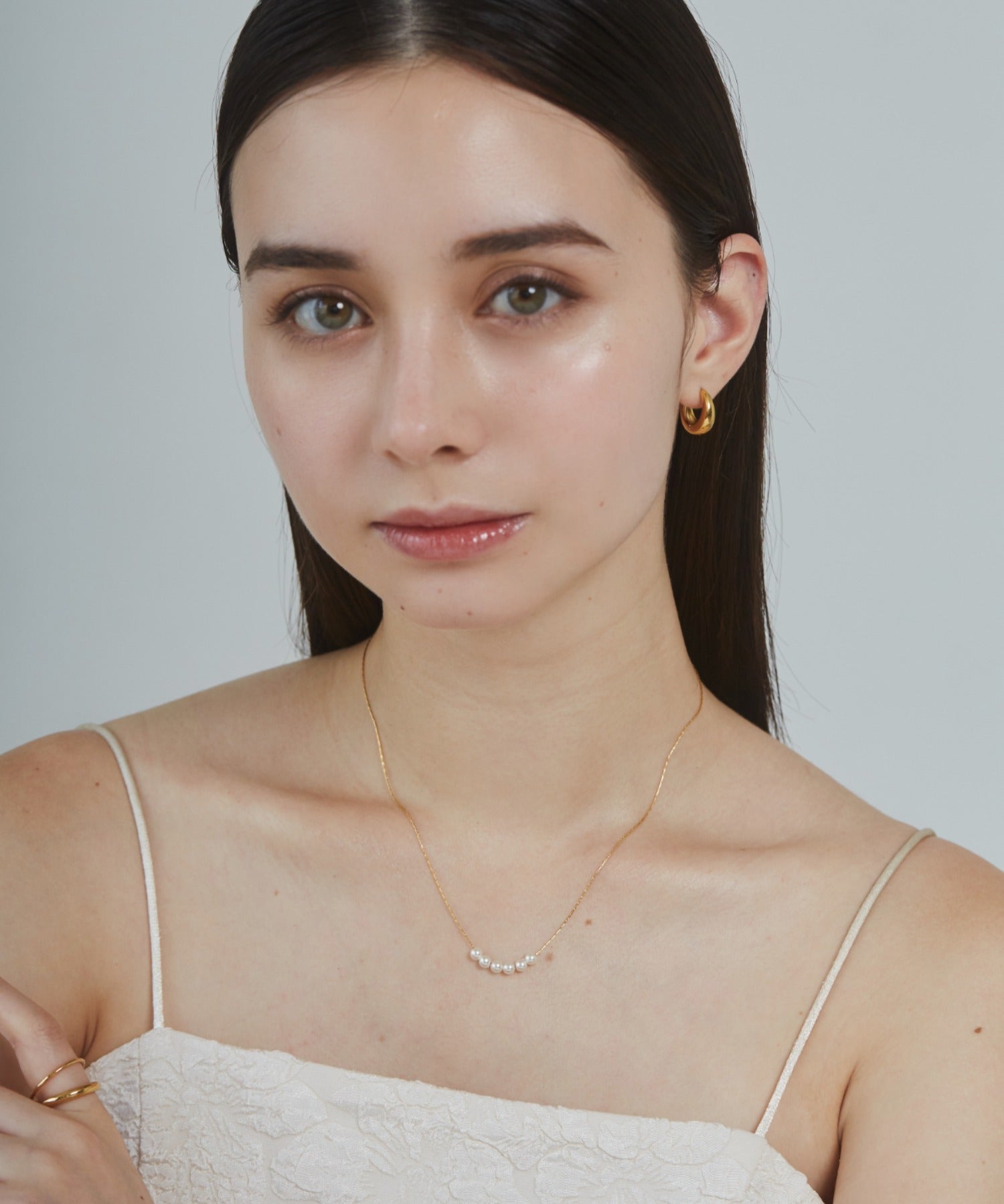 ciite' シーテ ネックレス 【 金属アレルギー対応 】 6連ミニパールネックレス サージカルステンレス