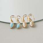 ciite' シーテ ピアス（両耳用） 【 金属アレルギー対応 】 オーバルストーン フックピアス サージカルステンレス (両耳用)