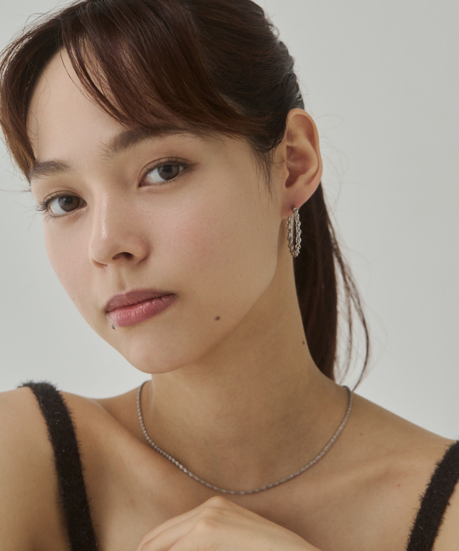 ciite' シーテ ピアス（両耳用） 【 金属アレルギー対応 】チェーンモチーフ フープピアス サージカルステンレス（両耳用）