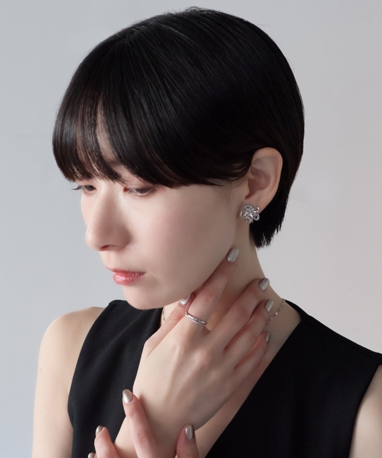 ciite' シーテ イヤリング シリコン付 フラワーデザイン イヤリング