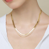 ciite' シーテ ネックレス 【 金属アレルギー対応 】 2連スネークチェーンネックレス サージカルステンレス