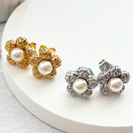 ciite' シーテ ピアス（両耳用） パール フラワーピアス（両耳用）