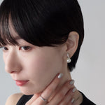 ciite' シーテ イヤリング シリコン付 デザインビジュー パール イヤリング