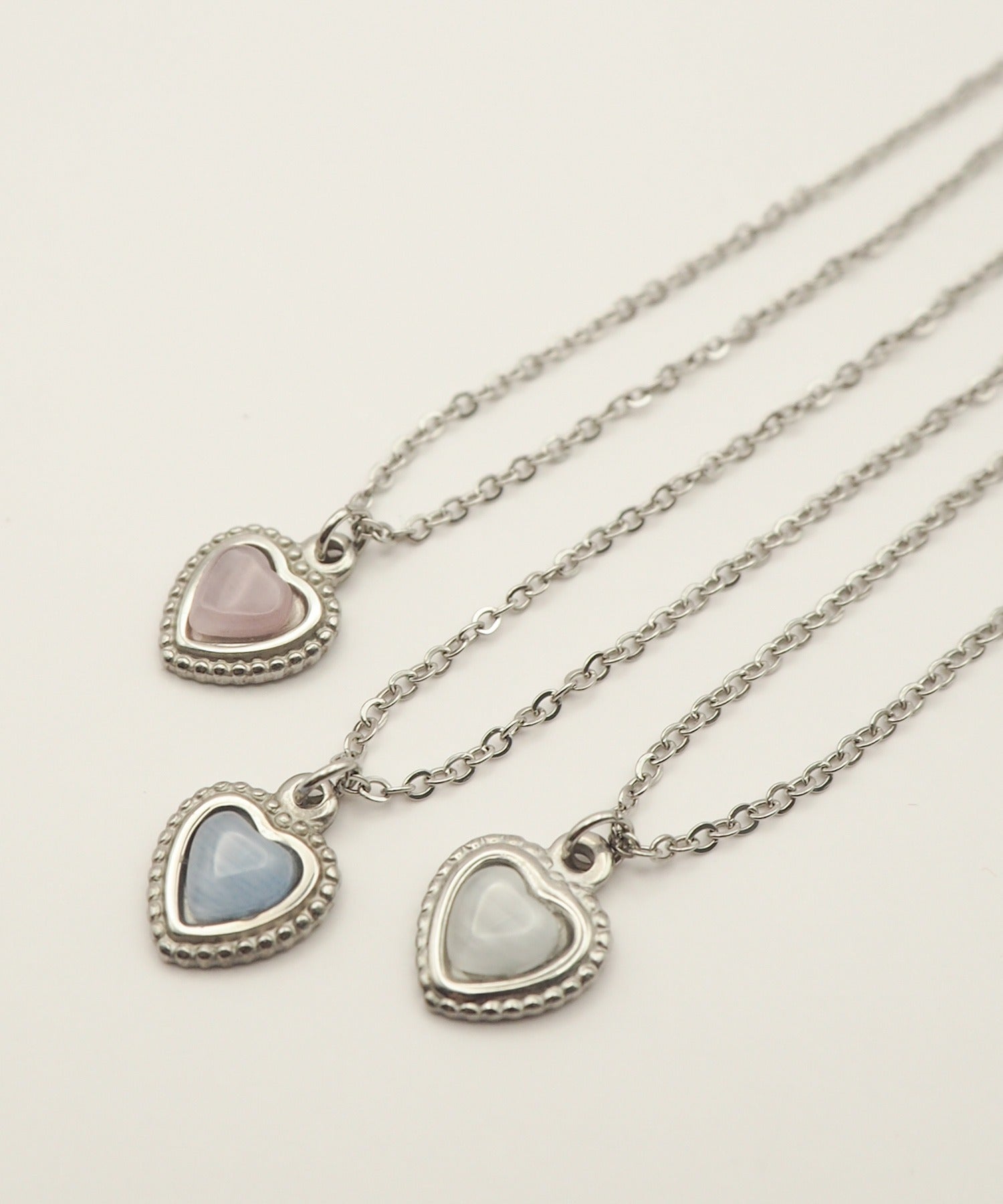 ciite' シーテ ネックレス 【 金属アレルギー対応 】 パステルカラー ハートネックレス サージカルステンレス