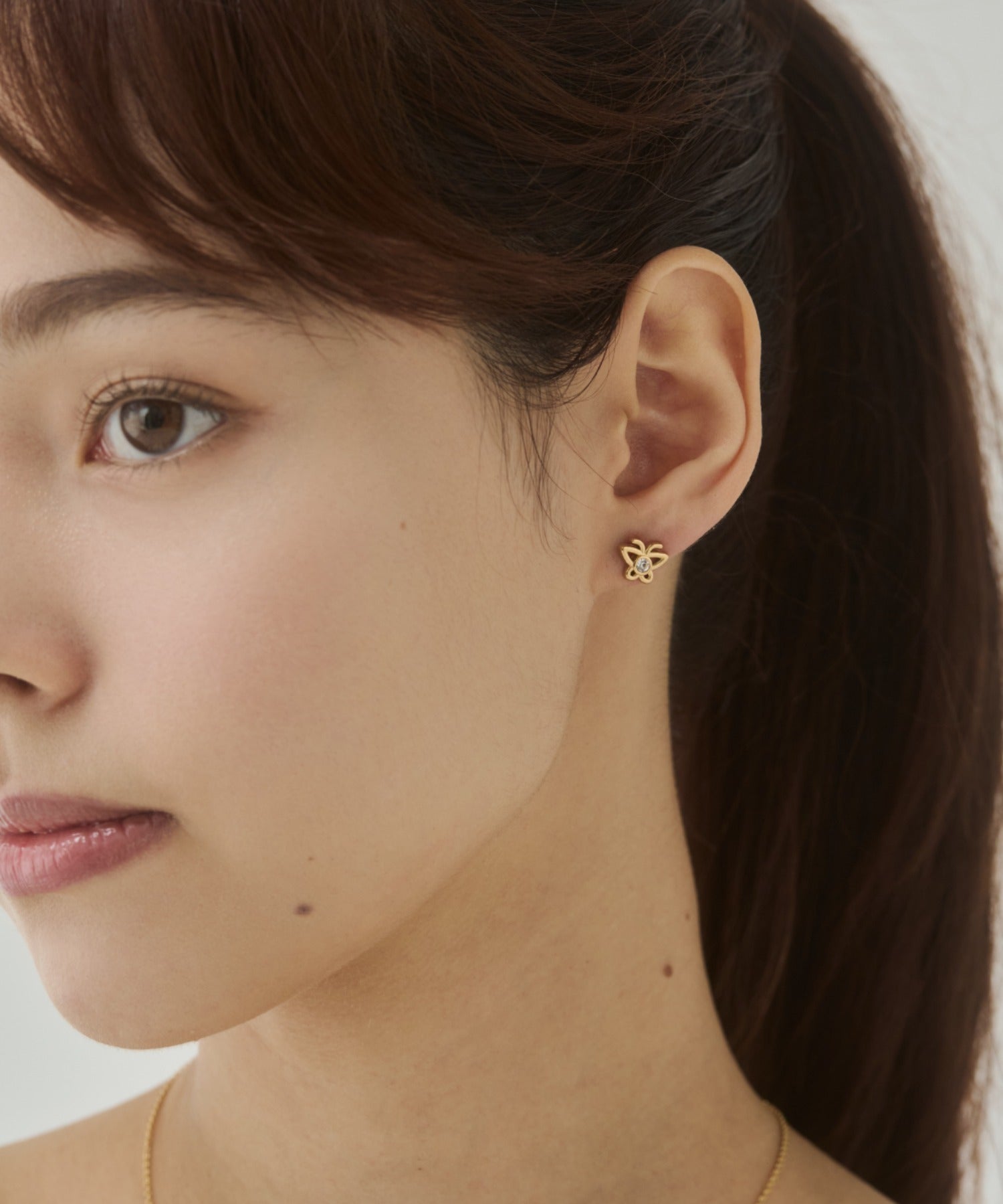ciite' シーテ ピアス（両耳用） 【 金属アレルギー対応 】ミニビジューバタフライピアス サージカルステンレス（両耳用）