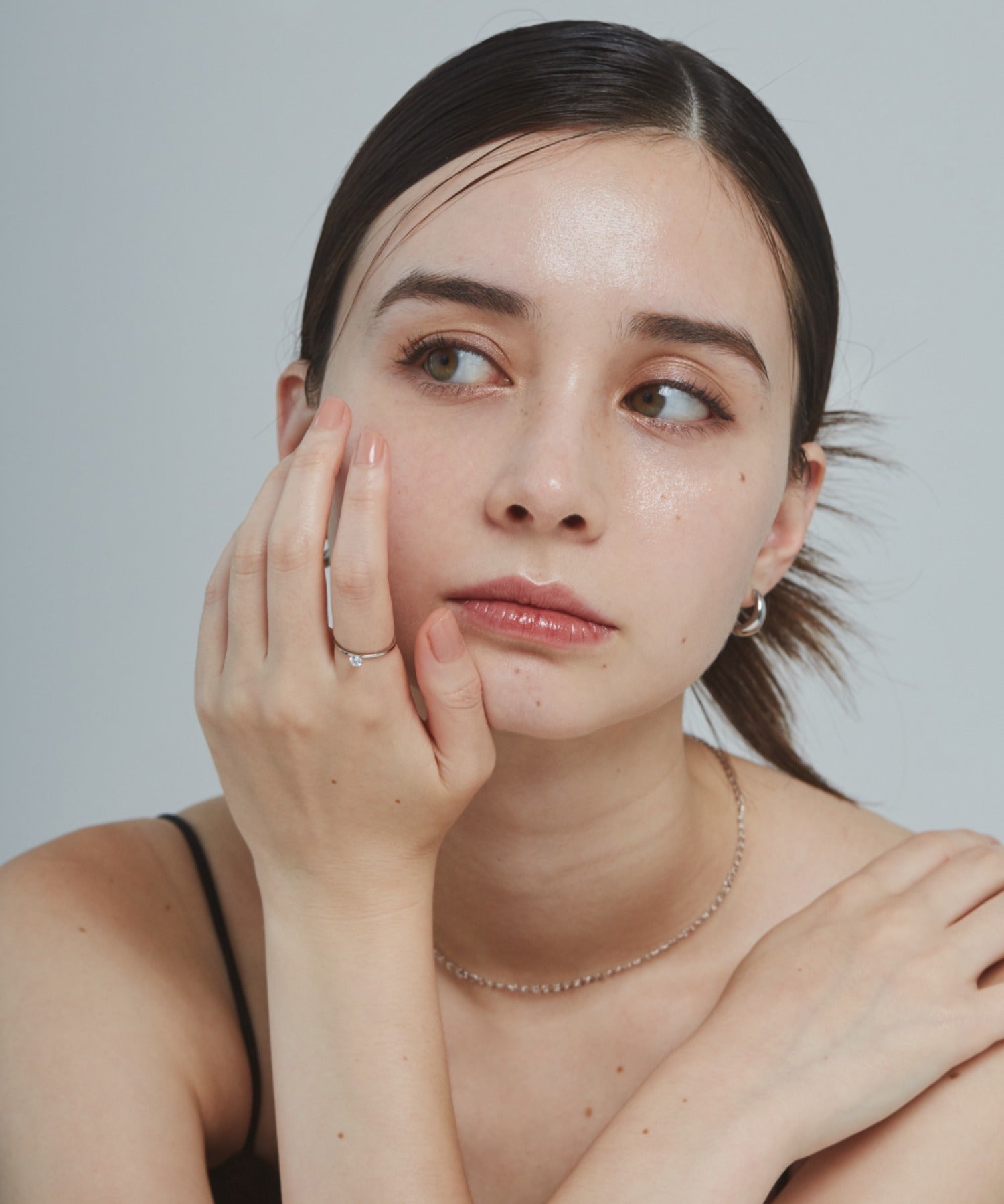 ciite' シーテ リング 【 金属アレルギー対応 】 シンプルビジューリング サージカルステンレス