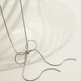 ciite' シーテ ネックレス 【 金属アレルギー対応 】 simple ribbon necklace / シンプル リボン ネックレス サージカルステンレス