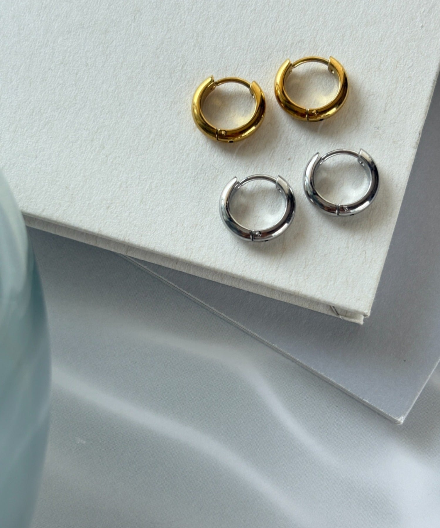 ciite' シーテ ピアス（両耳用） 【 金属アレルギー対応 】 4サイズ展開 シンプルフープピアス サージカルステンレス（両耳用）