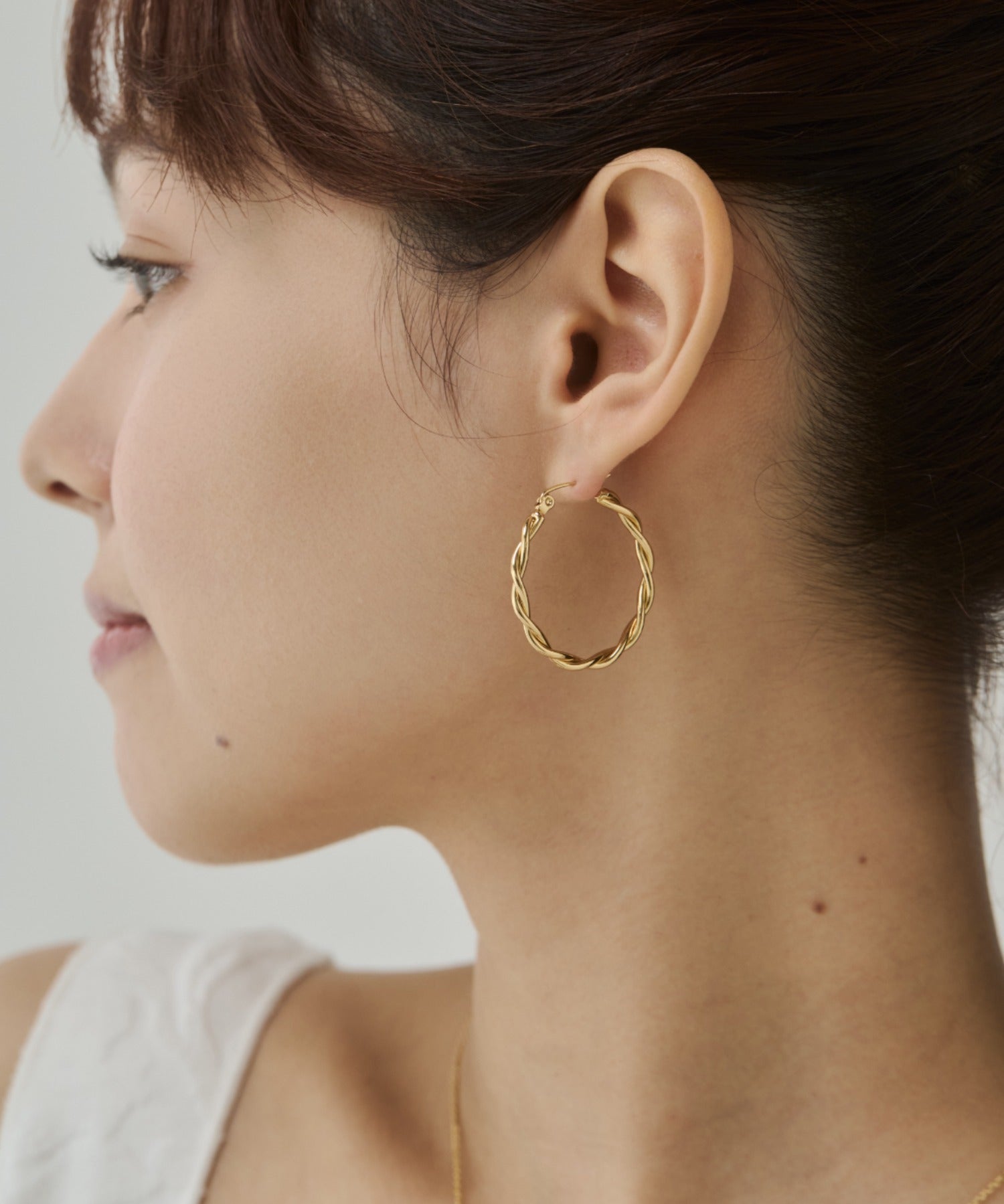 ciite' シーテ ピアス（両耳用） 【 金属アレルギー対応 】ツイストフープピアス サージカルステンレス（両耳用）