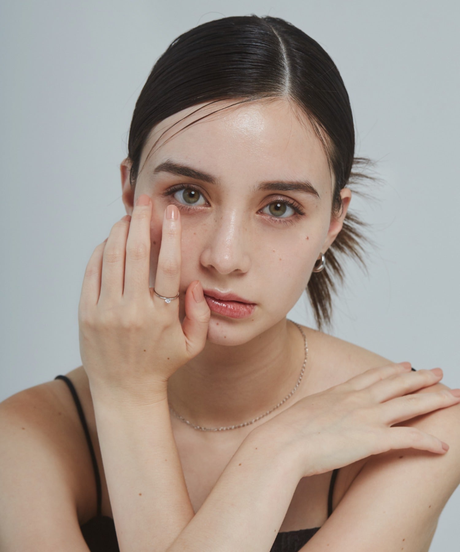 ciite' シーテ リング 【 金属アレルギー対応 】 シンプルビジューリング サージカルステンレス