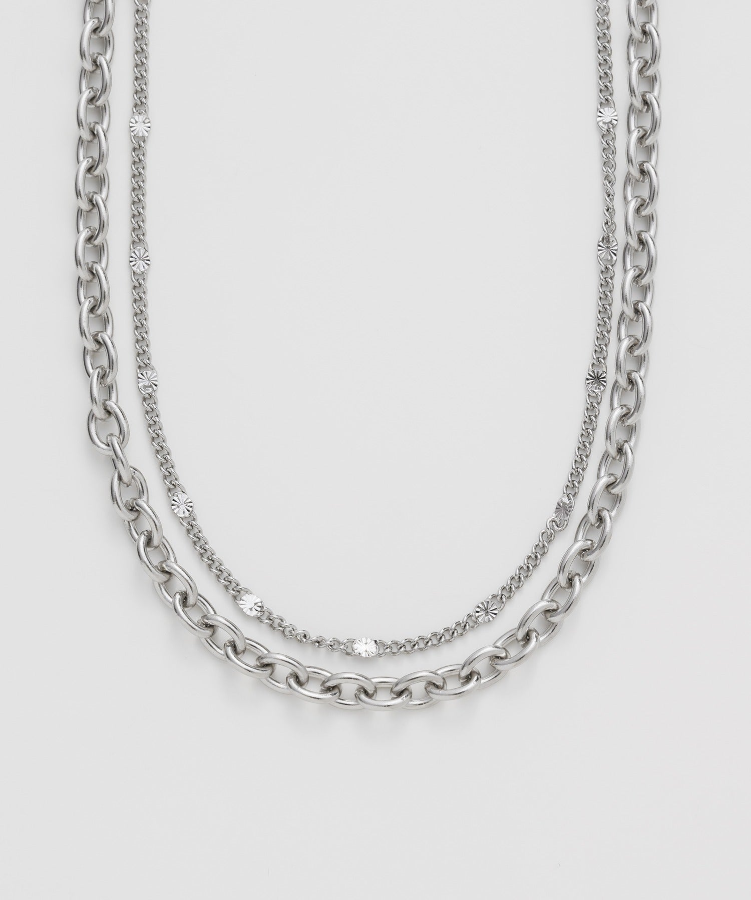 ciite' シーテ ネックレス 【 金属アレルギー対応 】 2連チェーンネックレス サージカルステンレス