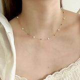 【 金属アレルギー対応 】 スイングパーリーネックレス サージカルステンレス