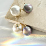 ciite' シーテ ピアス（両耳用） 2way バイカラー ダブルパールピアス