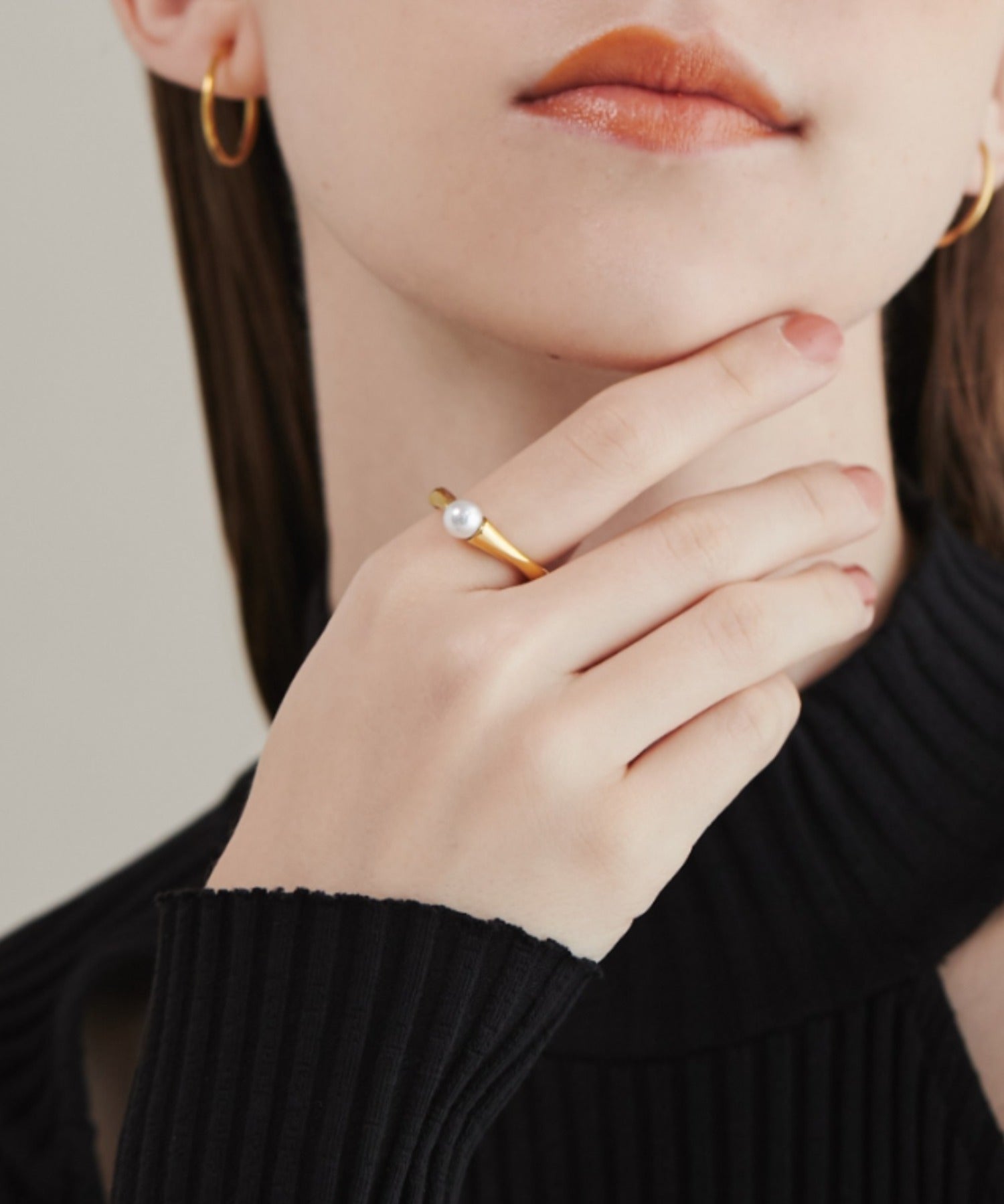 ciite' シーテ リング 【 金属アレルギー対応 】 パールモチーフリング サージカルステンレス