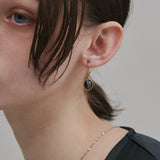 ciite' シーテ ピアス（両耳用） 【 金属アレルギー対応 】 オーバルストーン フックピアス サージカルステンレス (両耳用)