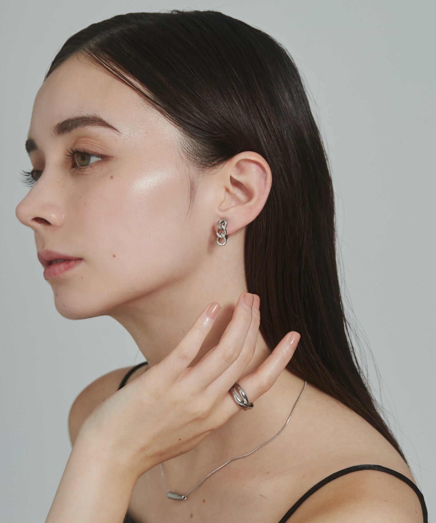 ciite' シーテ イヤリング 【 金属アレルギー対応 】 チェーンモチーフ イヤリング サージカルステンレス (両耳用)