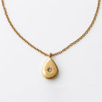 ciite' シーテ ネックレス 【 金属アレルギー対応 】 シズクビジューネックレス サージカルステンレス