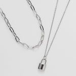 ciite' シーテ ネックレス 【 金属アレルギー対応 】 チェーン & パドロックネックレス 2セット