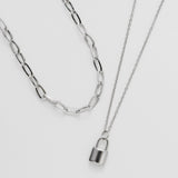 ciite' シーテ ネックレス 【 金属アレルギー対応 】 チェーン & パドロックネックレス 2セット