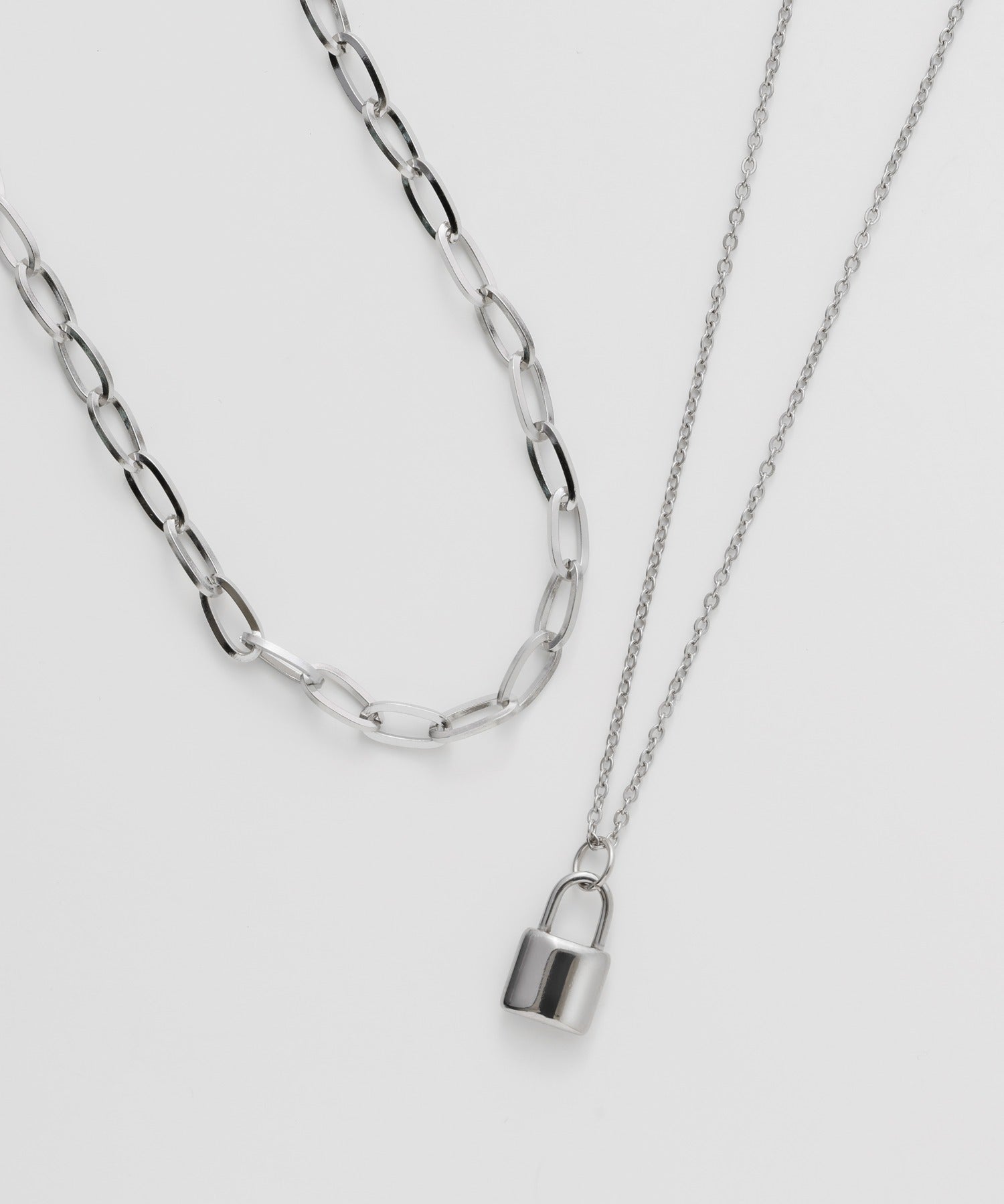 ciite' シーテ ネックレス 【 金属アレルギー対応 】 チェーン & パドロックネックレス 2セット