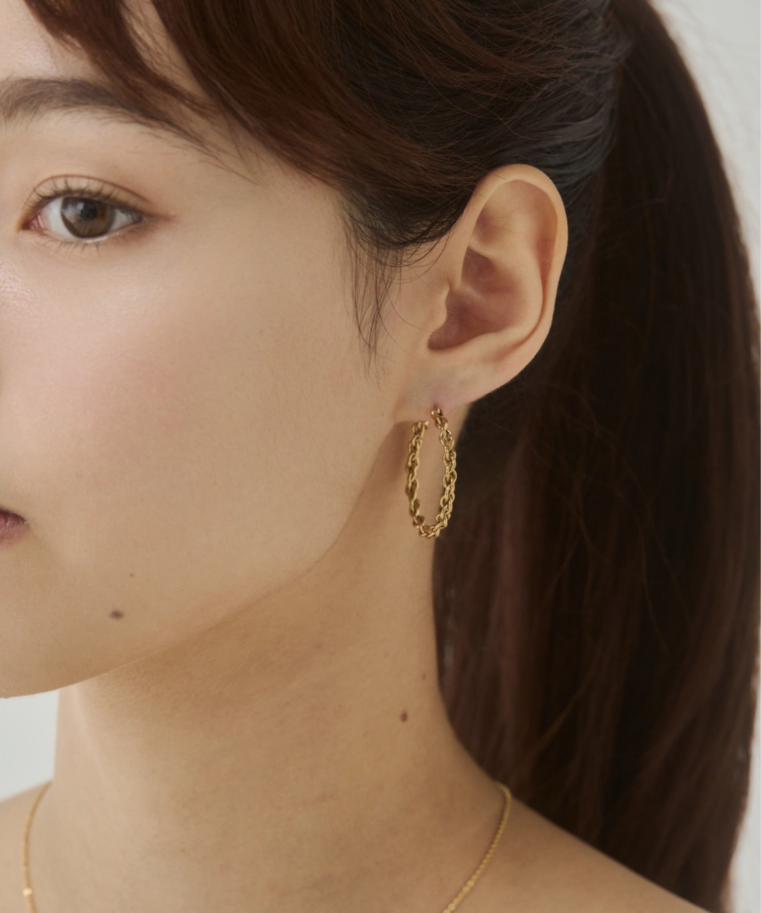 ciite' シーテ ピアス（両耳用） 【 金属アレルギー対応 】チェーンモチーフ フープピアス サージカルステンレス（両耳用）