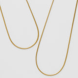 ciite' シーテ ネックレス 【 金属アレルギー対応 】 1mm スネークネックレス 2個セット サージカルステンレス 36～41cm, 39～44cm