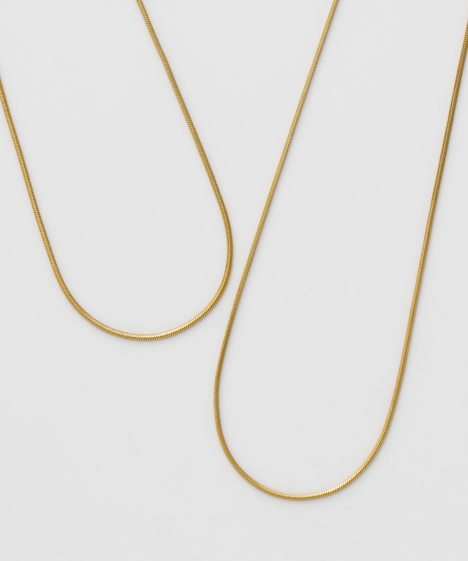 ciite' シーテ ネックレス 【 金属アレルギー対応 】 1mm スネークネックレス 2個セット サージカルステンレス 36～41cm, 39～44cm