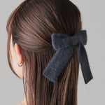 ciite' シーテ バレッタ/ヘアクリップ ファーライク リボン バレッタ