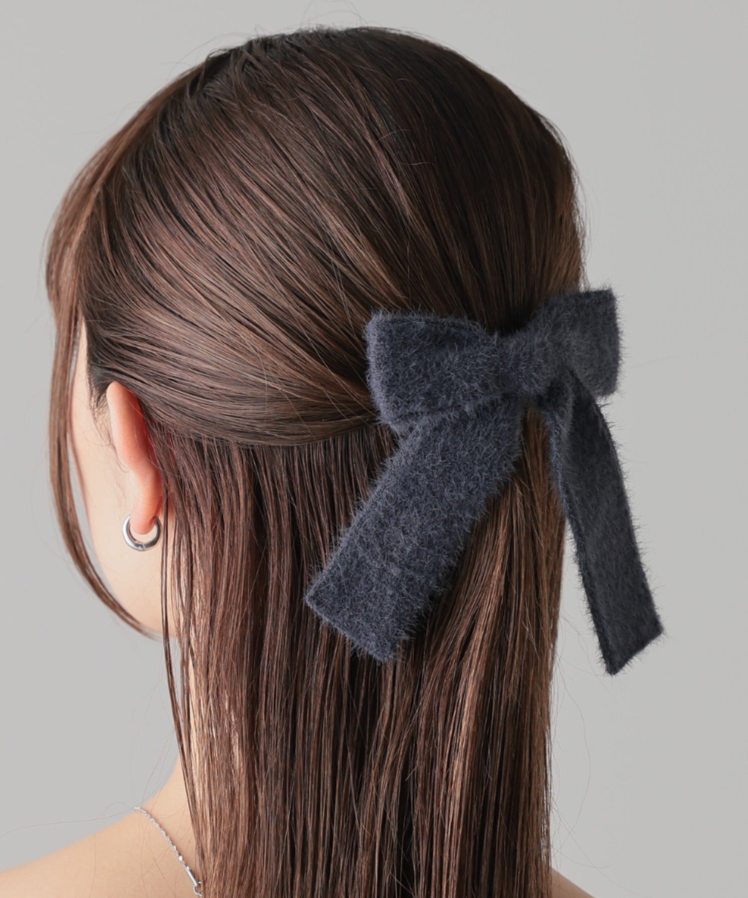 ciite' シーテ バレッタ/ヘアクリップ ファーライク リボン バレッタ