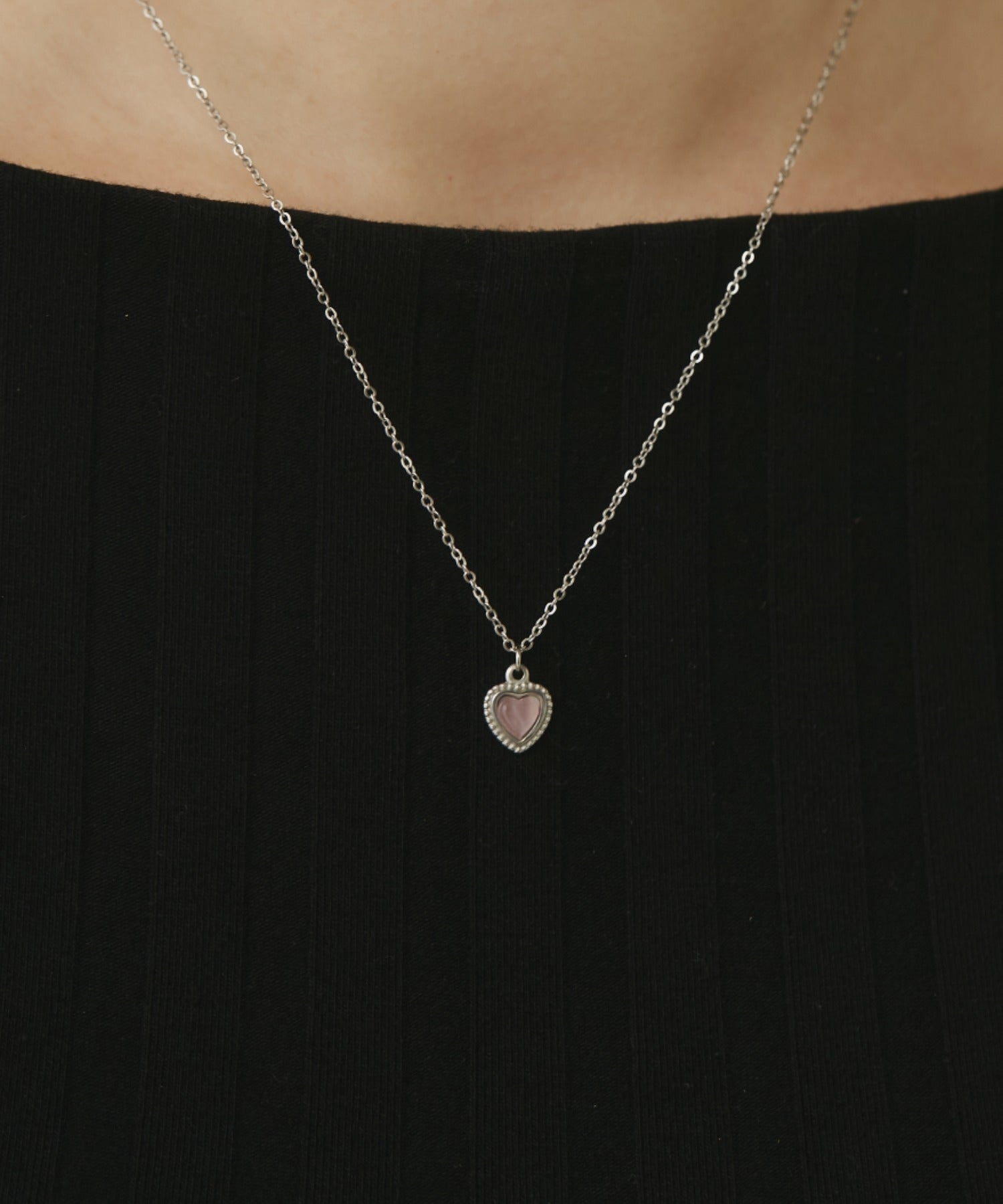 ciite' シーテ ネックレス 【 金属アレルギー対応 】 パステルカラー ハートネックレス サージカルステンレス