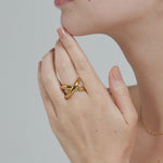 ciite' シーテ リング 【 金属アレルギー対応 】 ビッグクロスリング サージカルステンレス