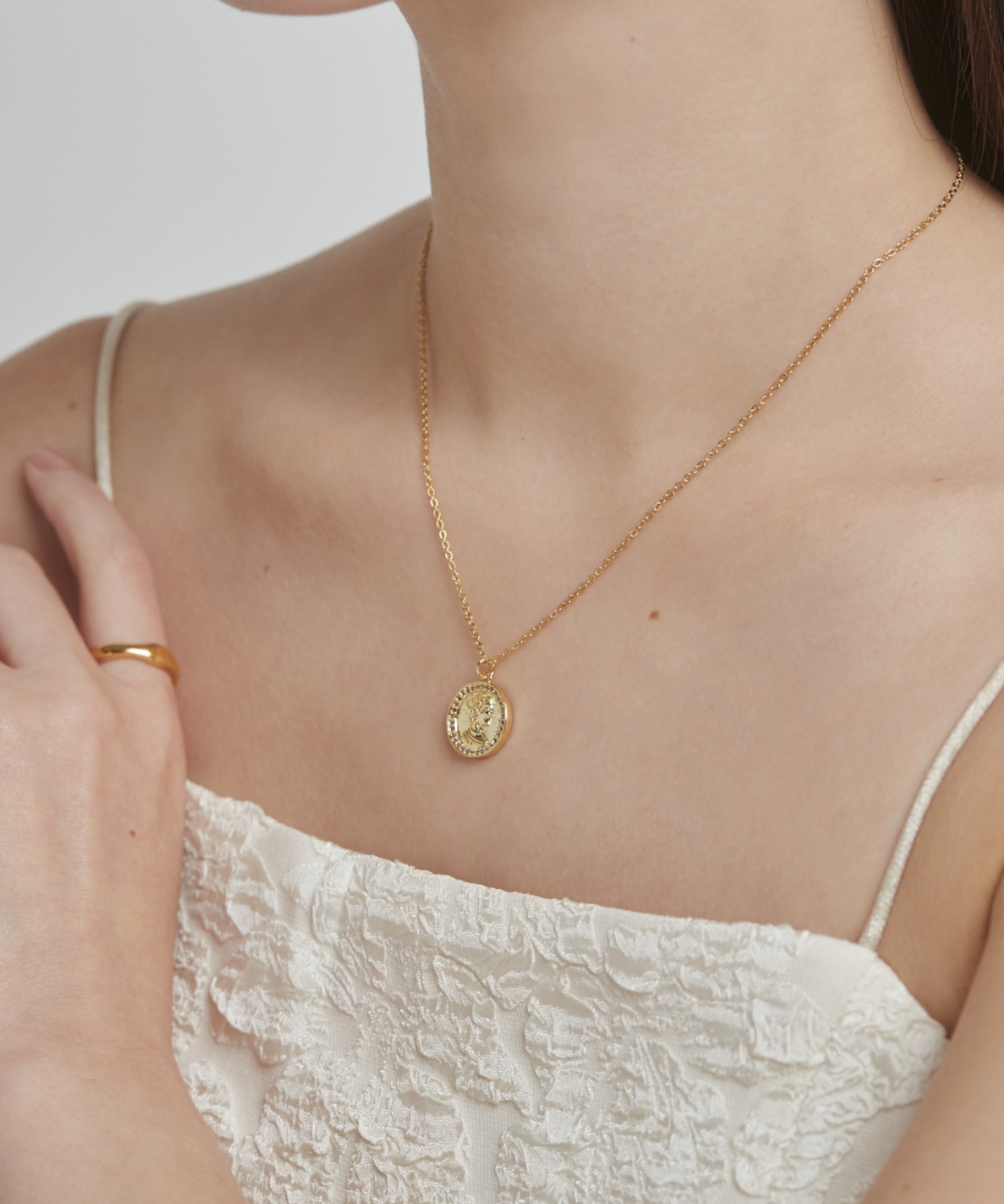 ciite' シーテ ネックレス 【 金属アレルギー対応 】 ビジューコインネックレス サージカルステンレス