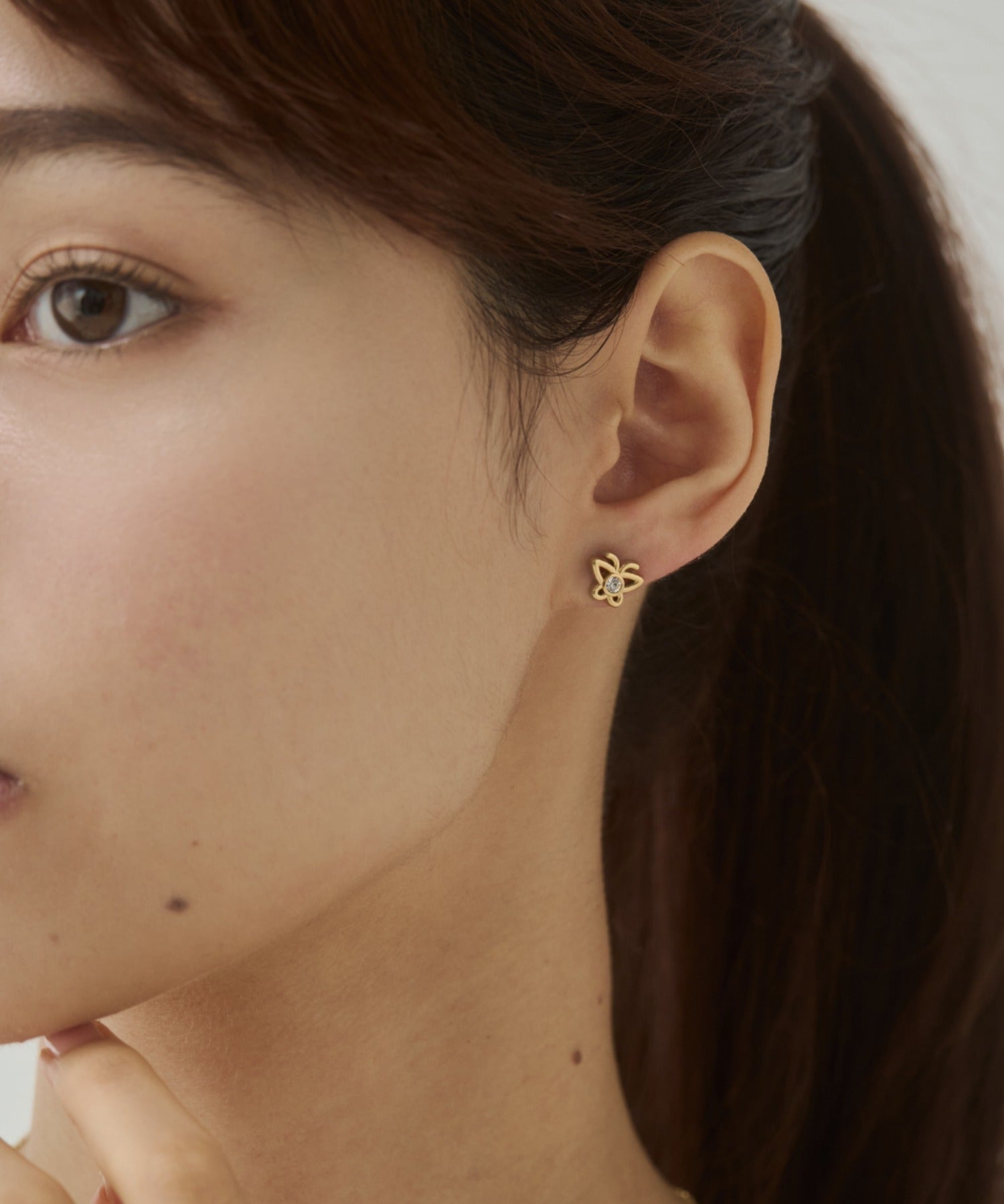 ciite' シーテ ピアス（両耳用） 【 金属アレルギー対応 】ミニビジューバタフライピアス サージカルステンレス（両耳用）