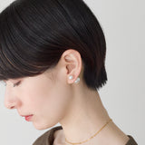 ciite' シーテ ピアス（両耳用） 2way ダブルパールピアス