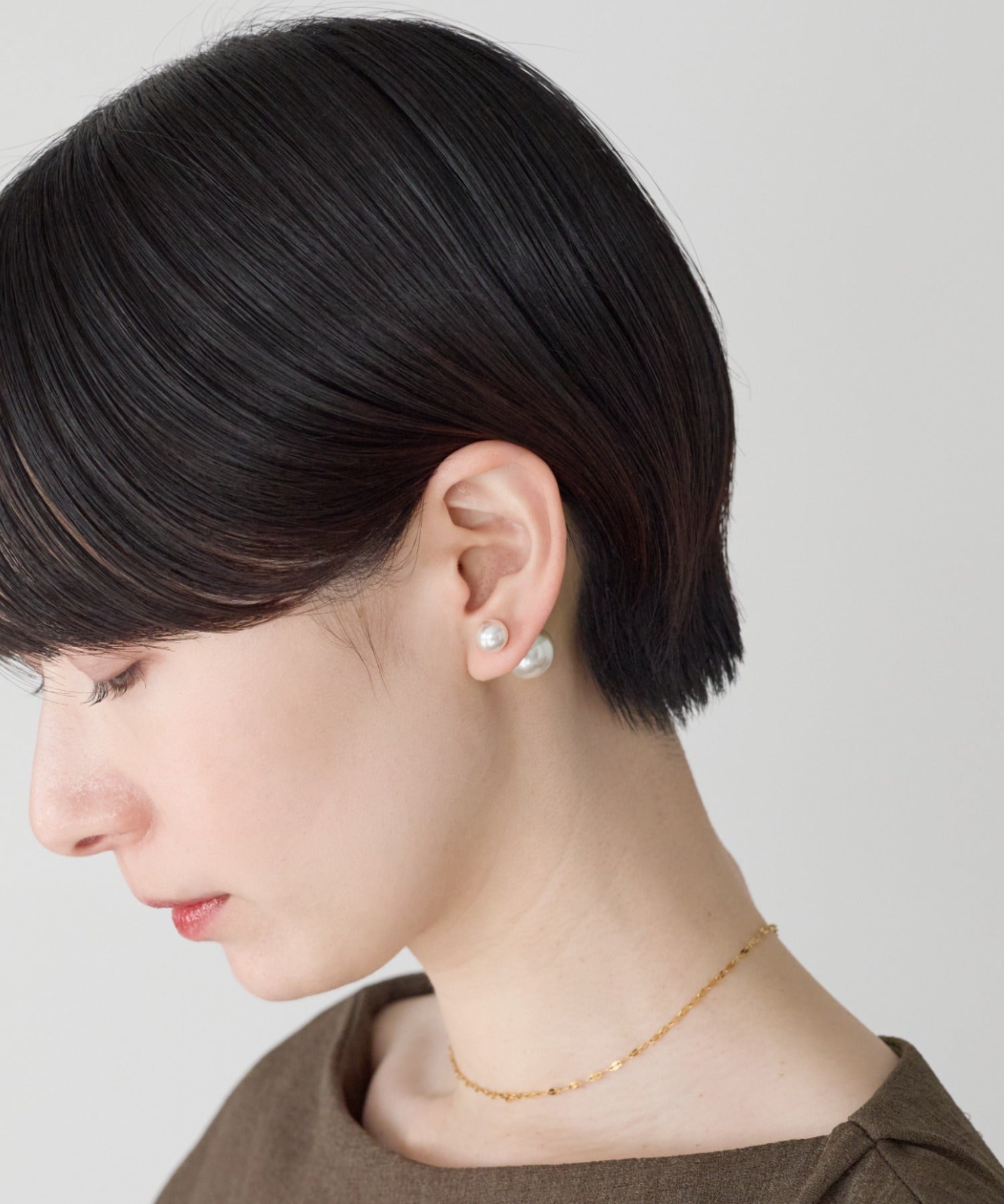 ciite' シーテ ピアス（両耳用） 2way ダブルパールピアス