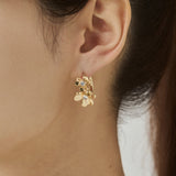 ciite' シーテ ピアス（両耳用） フラワービジュー フープピアス（両耳用）