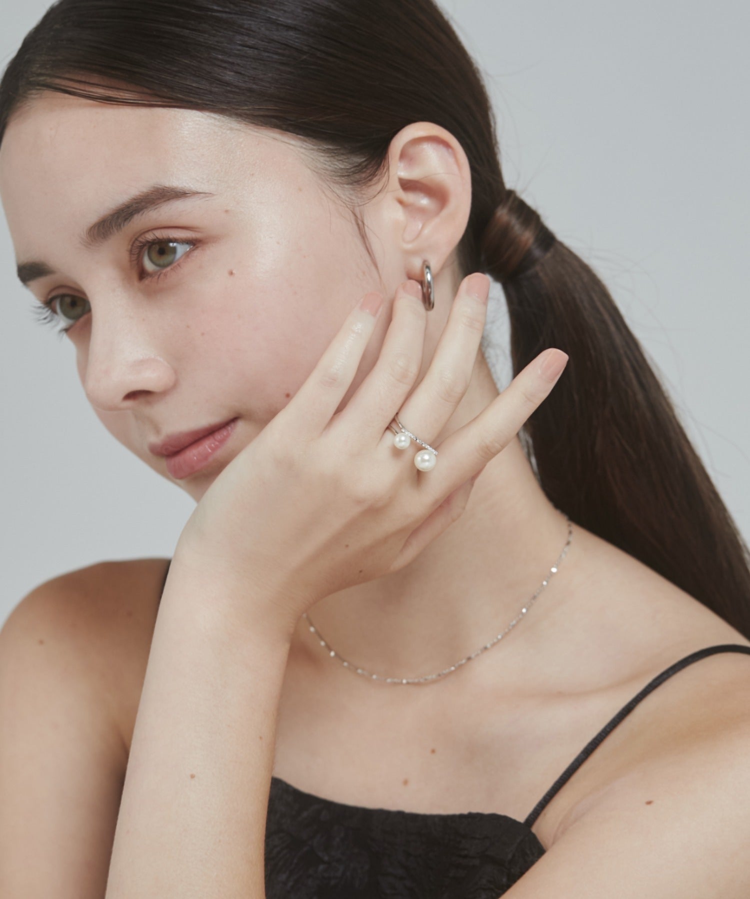 ciite' シーテ リング ビジューダブルパール リング