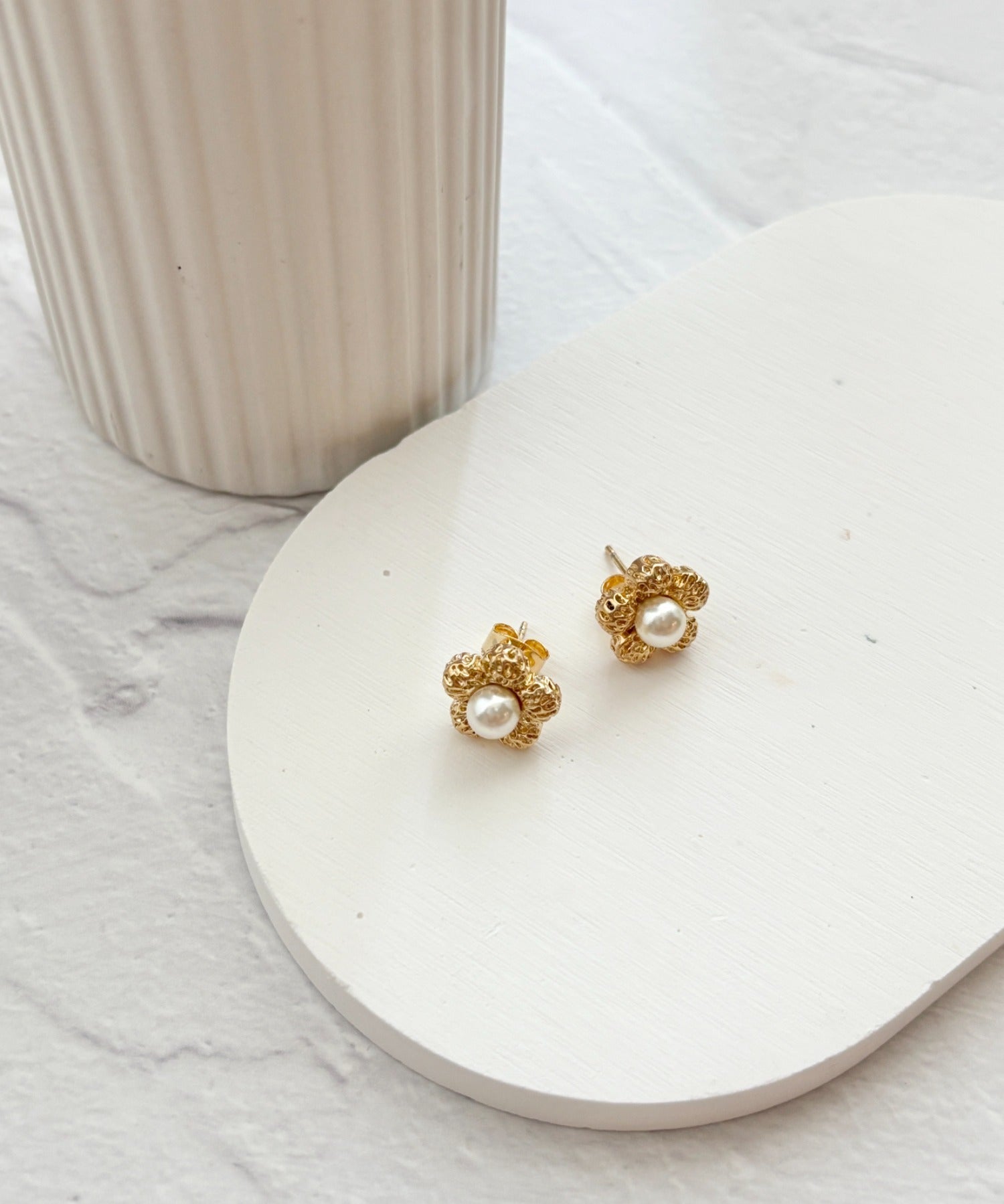 ciite' シーテ ピアス（両耳用） パール フラワーピアス（両耳用）
