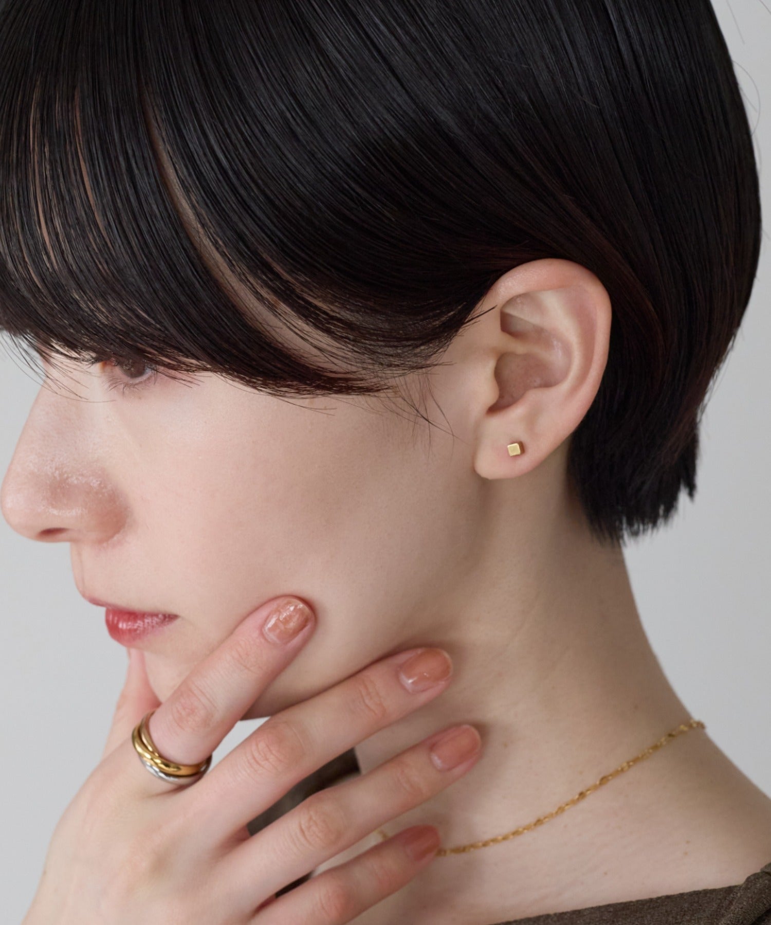 ciite' シーテ ピアス（両耳用） 【金属アレルギー対応】シンプルスクエア ピアス