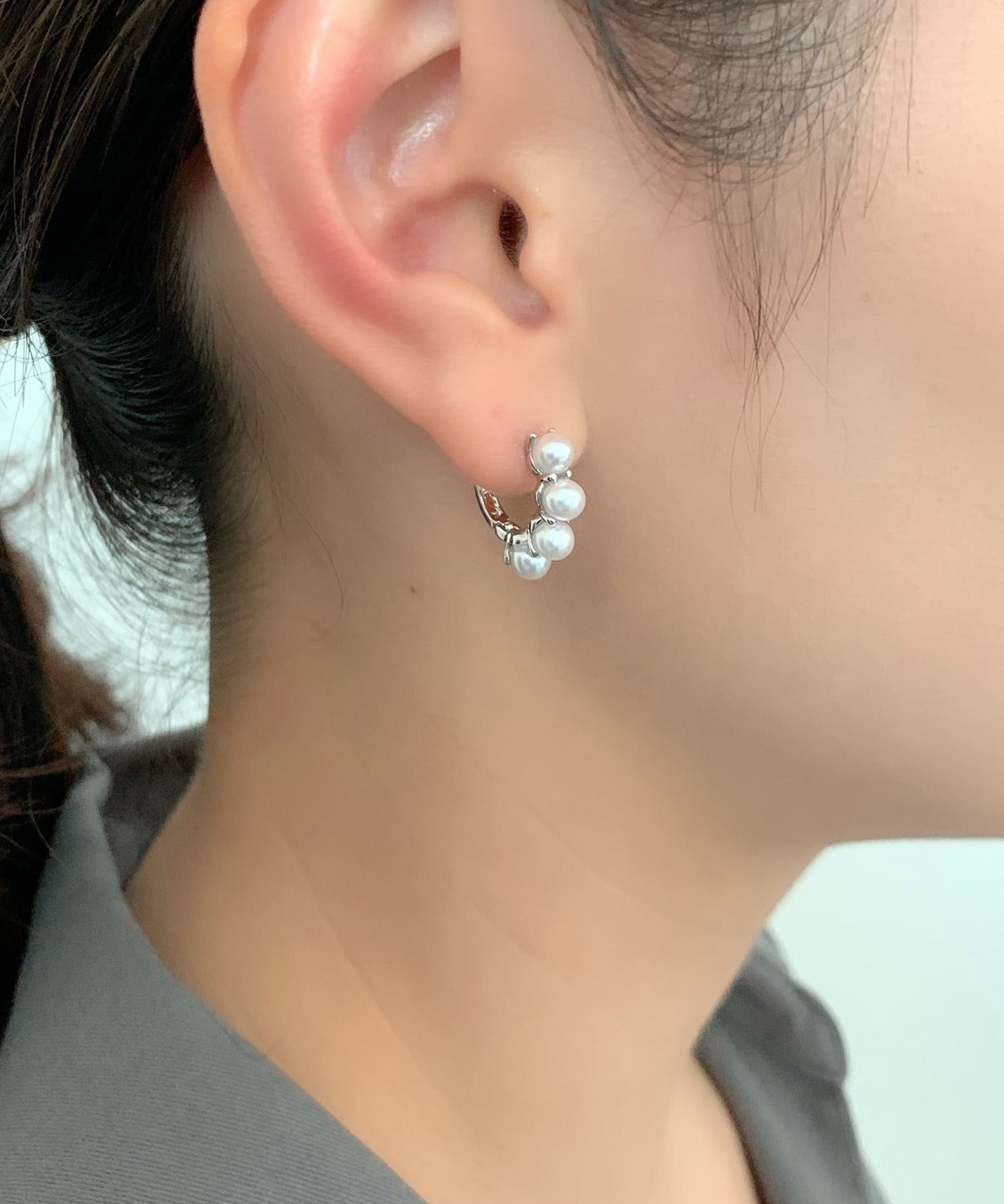 ciite' シーテ ピアス（両耳用） 4連パールフープピアス (両耳用)
