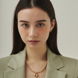 ciite' シーテ ネックレス ぷっくりメタルハート ＆ ボールチェーンネックレス