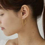 ciite' シーテ ピアス（両耳用） 【 金属アレルギー対応 】チェーンモチーフ フープピアス サージカルステンレス（両耳用）