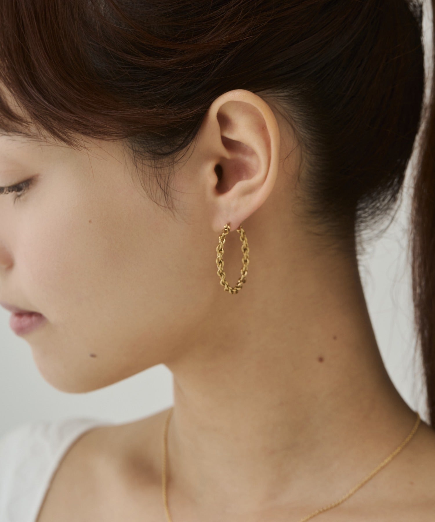 ciite' シーテ ピアス（両耳用） 【 金属アレルギー対応 】チェーンモチーフ フープピアス サージカルステンレス（両耳用）