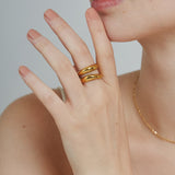 ciite' シーテ リング 【 金属アレルギー対応 】 ニュアンスダブルライン リング サージカルステンレス