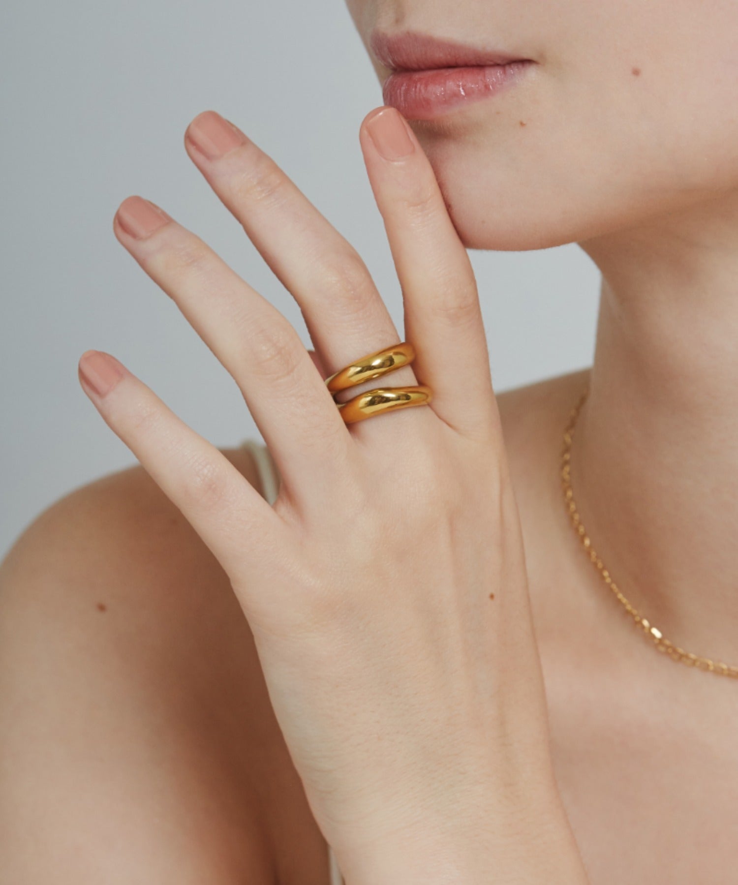 ciite' シーテ リング 【 金属アレルギー対応 】 ニュアンスダブルライン リング サージカルステンレス