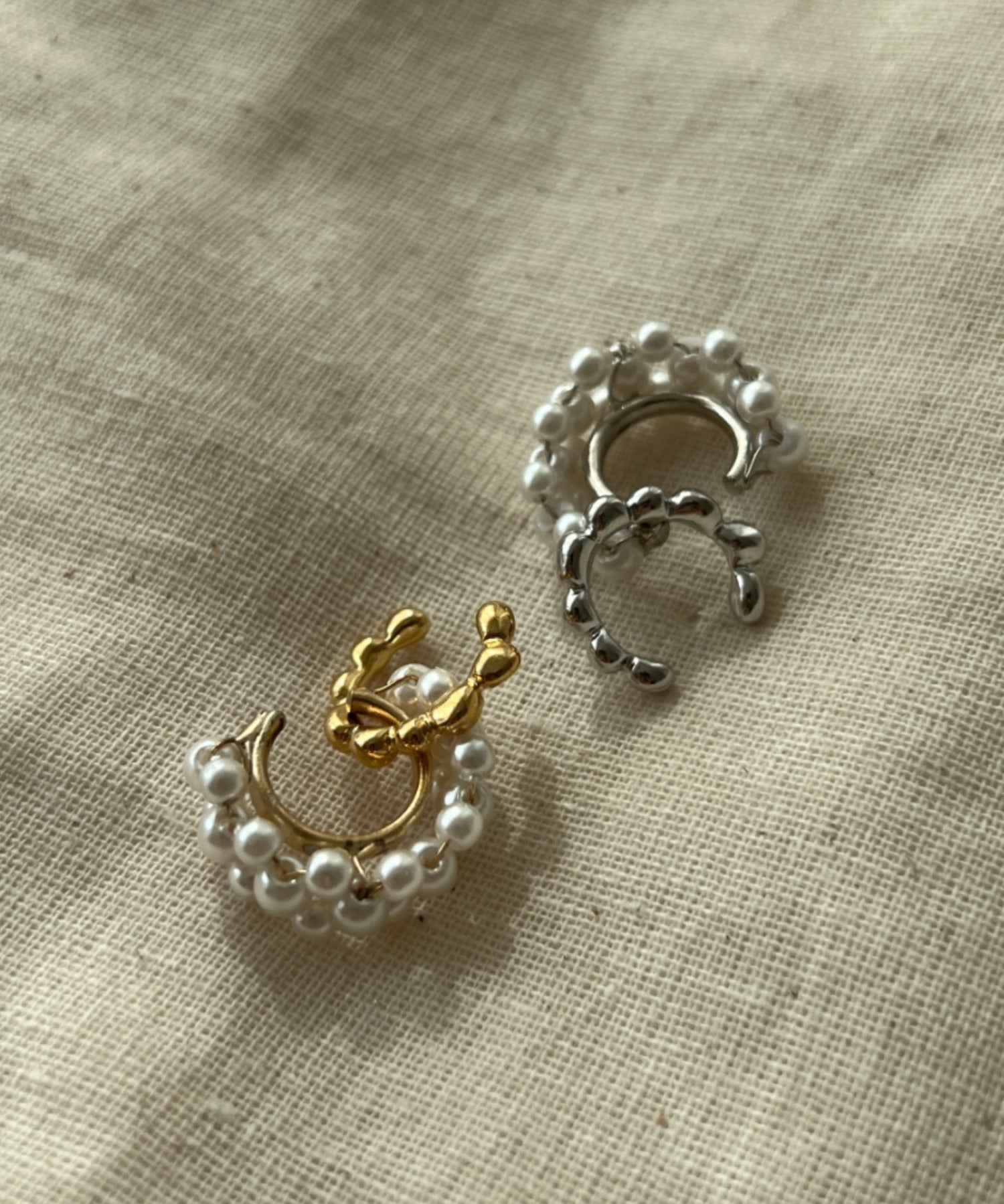 ciite' シーテ イヤーカフ パール&メタル イヤーカフセット