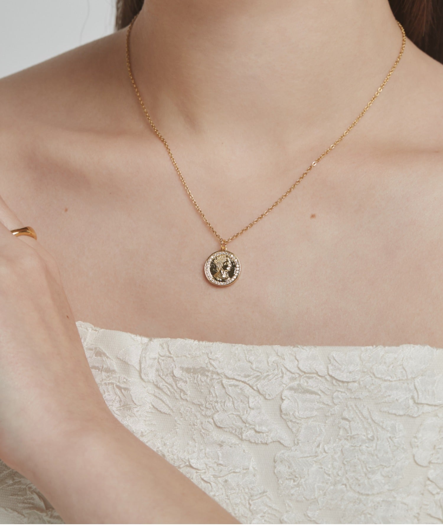 ciite' シーテ ネックレス 【 金属アレルギー対応 】 ビジューコインネックレス サージカルステンレス