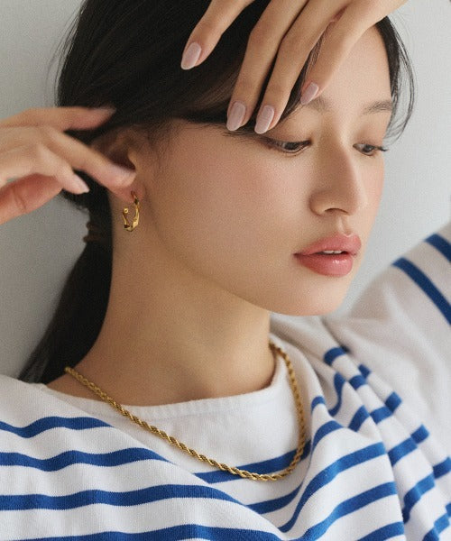 ciite' シーテ ピアス（両耳用） 【 金属アレルギー対応 】 ツイストフープピアス サージカルステンレス (両耳用)