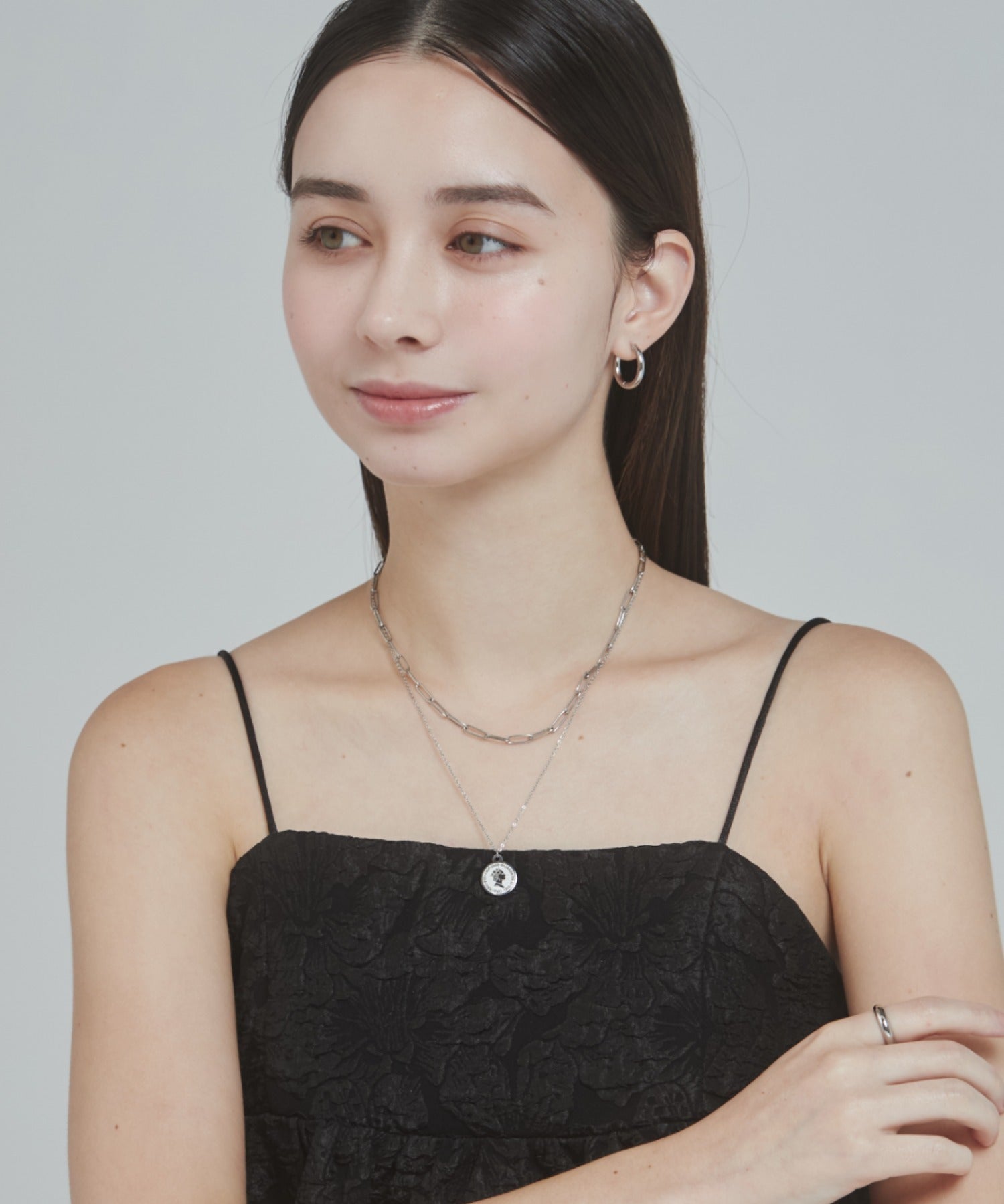 ciite' シーテ ネックレス 【 金属アレルギー対応 】 2連 エリザベス コインネックレス サージカルステンレス