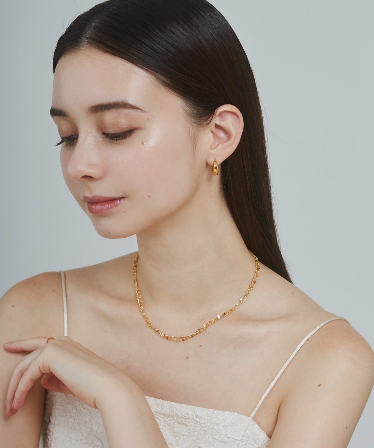 ciite' シーテ ネックレス 【 金属アレルギー対応 】 2連チェーンネックレス サージカルステンレス